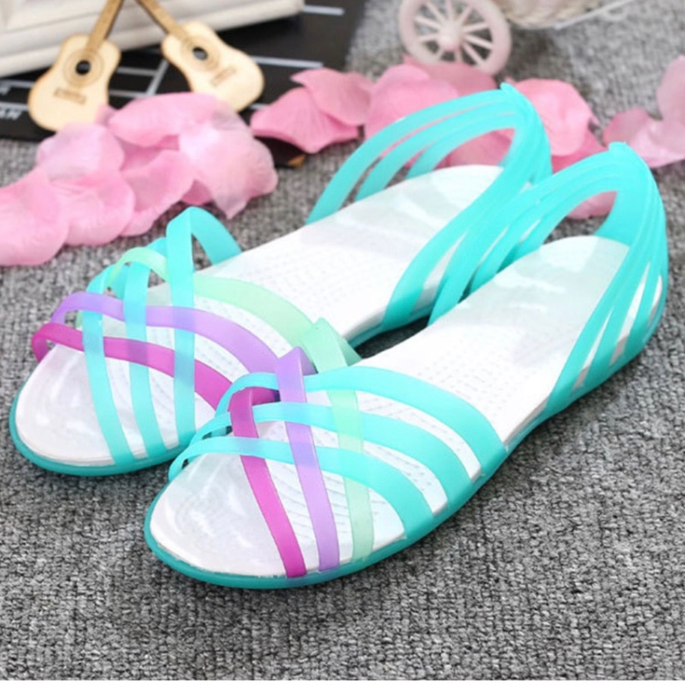 Rainbow color PVC sandals